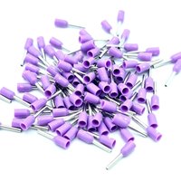 100 Stück einzeln isolierte Kabelschuhe (Hülsen) in Lila und Größe 0,25 mm² von PEPTE
