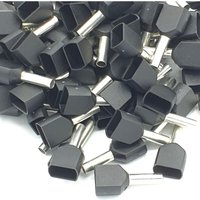 100 stücke 1,5mm Schwarz Dual Schnürsenkel Crimp Aderendhülsen Isolierte Cord End Terminal von PEPTE
