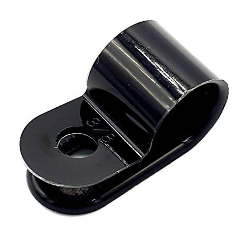 100 x 19 mm Kunststoff Elektrokabel Rohr P-Clips Nylon schwarz Schellen von PEPTE