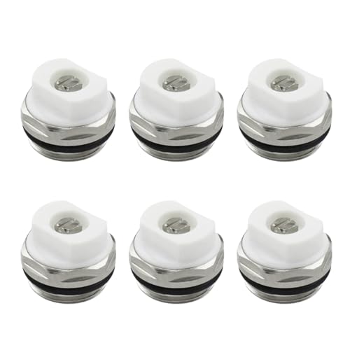6 Stück Heizkörper-Luftablassventile, Ersatzventile, 9,5 mm (3/8 Zoll), Entlüftungsventile, Dichtung, Entlüftungsöffnung von PEPWE