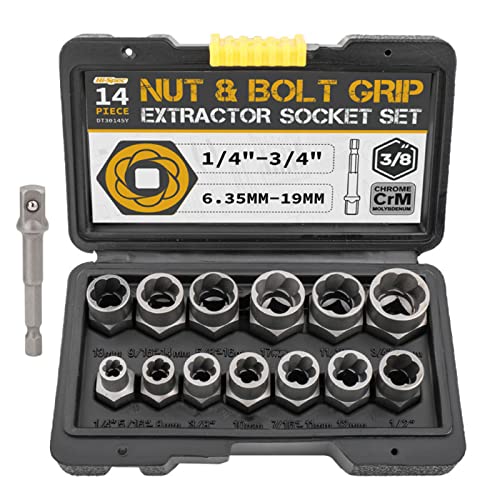Bolzen & Mutter Entferner Set 13+1 Stück 3/8 Zoll Drive Nut Extractor Socket Bolt Remover Tool Set mit Aufbewahrungsbox Bolt & Nut Remover Set Bolzen & Mutter Entferner Set 13+1 Stück 3/8 Zoll Drive Nut Extractor Socket Bolt Remover Tool Set mit Aufbewahrungsbox Bolt & Nut Remover Set von PEPWE