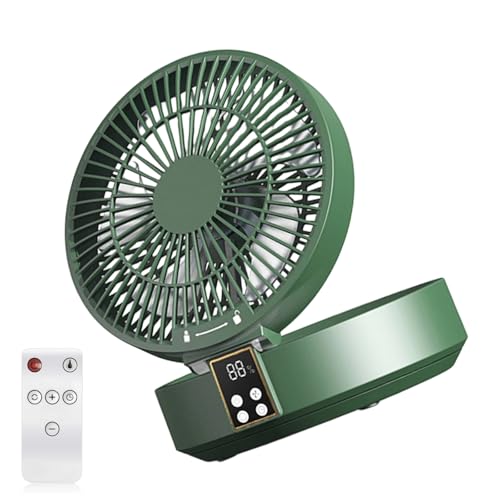 PEPWE USB-Luftkühler mit Timer-Funktion, faltbar, 4000 mAh Akku, 120 ° automatische Drehung, 3 Geschwindigkeiten, Oszillierender Desktop-Ventilator mit Timer von PEPWE