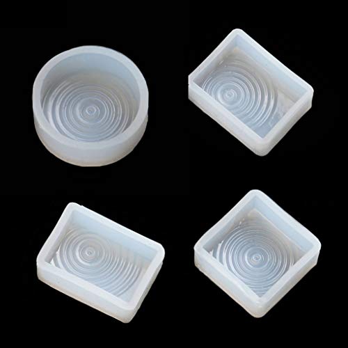 Wasser-Silikonformen, Kunstharz, Mode für Frauen und Mädchen, Schmuckherstellung für Tablett für Untersetzer und Tabletts, rundes Set, Formen-Set, 4 Stück von PEPWE