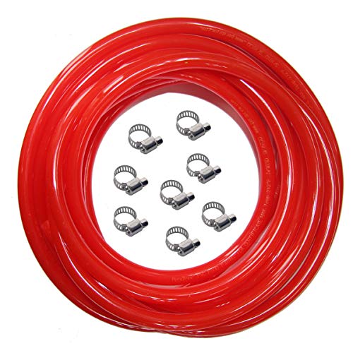 Roter Gasschlauch CO2 Schlauch ID 5/16 Zoll OD 9/16 Zoll mit 8 Stück Schlauchschellen, für Bier und Heimbrauen Roter Gasschlauch CO2 Schlauch ID 5/16 Zoll OD 9/16 Zoll mit 8 Stück Schlauchschellen, für Bier und Heimbrauen von PERA