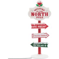 ECD Germany LED Weihnachtsdeko Wegweiser 95cm, 59 bunte LEDs, Nordpol Schild mit 4 beschrifteten Planken, Innen/Außen, Wetterfest, Garten Deko ECD Germany LED Weihnachtsdeko Wegweiser 95cm, 59 bunte LEDs, Nordpol Schild mit 4 beschrifteten Planken, Innen/Außen, Wetterfest, Garten Deko von PERAGASHOP