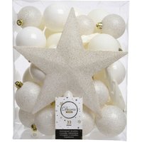 Kaemingk Weihnachtskugeln bruchfest, langlebig, wollweiß 33 Kugeln + Stern Christbaumschmuck Kaemingk Weihnachtskugeln bruchfest, langlebig, wollweiß 33 Kugeln + Stern Christbaumschmuck von PERAGASHOP