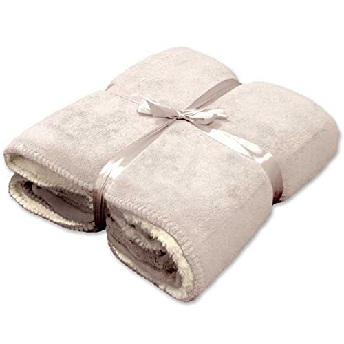 PERAGASHOP Unique Living Decke COBY 130 x 160 cm weiß Fleece warm Winter Geschenk von PERAGASHOP