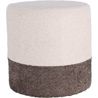 Peragashop - Gepolsterter runder Pouf Boucle, zweifarbig, 34 x 35 cm von PERAGASHOP