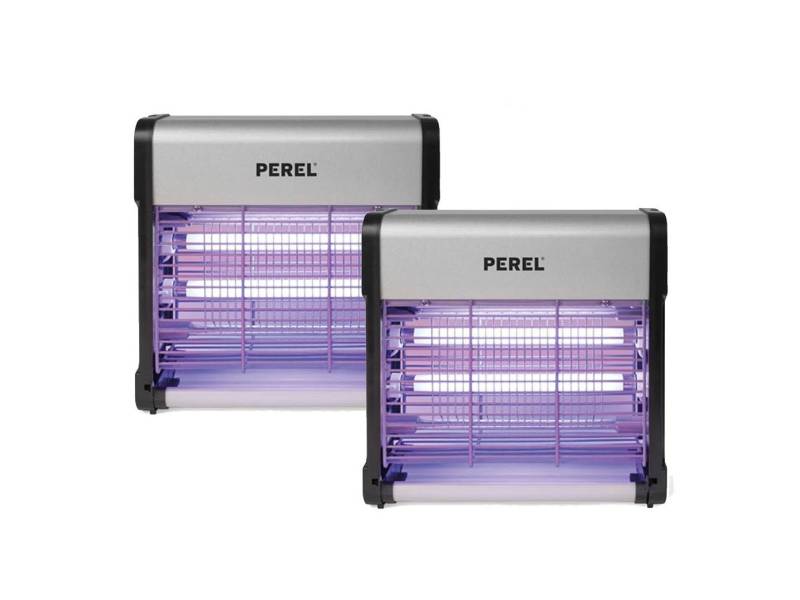 PEREL Insektenschutzplissee, Hängend oder Standgerät, UV Insektenlampe Stechmücken-Falle Mückenlampe Fliegenfalle 30-150m² von PEREL