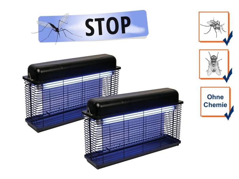 Insektenschutzplissee, PEREL, Hängend oder als Standgerät, UV Insektenlampe Stechmücken-Falle Mückenlampe Fliegenfalle bis 100m² von PEREL