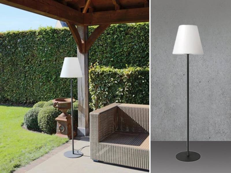 PEREL Außen-Stehlampe, ohne Leuchtmittel, für Balkon draußen Terrassen-Lampe IP 65 Gartenbeleuchtung mit Strom von PEREL