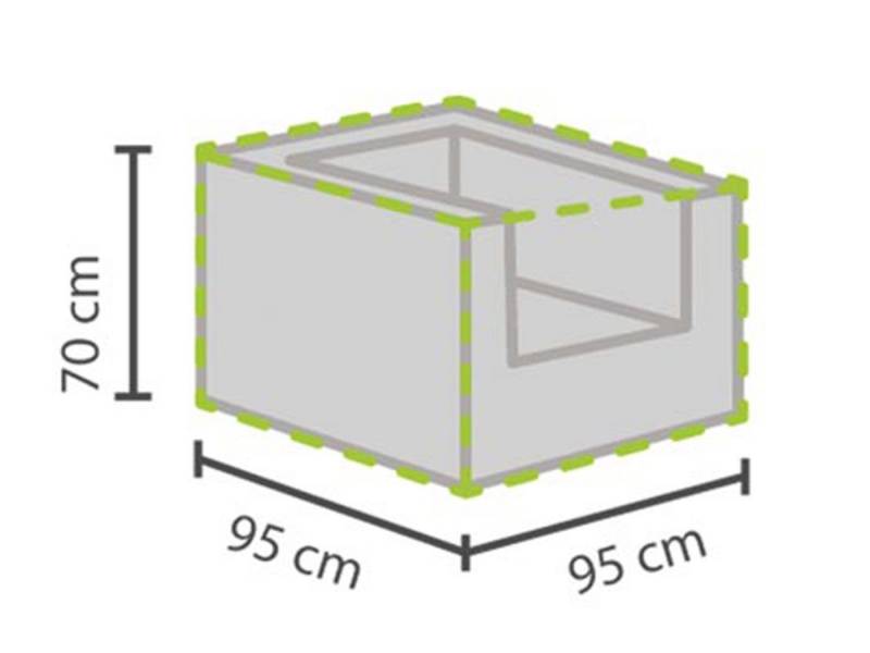 PEREL Gartenmöbel-Schutzhülle (1-St), Abdeckung Abdeckhaube für Hocker Sessel Loungemöbel 95x95x70 cm von PEREL