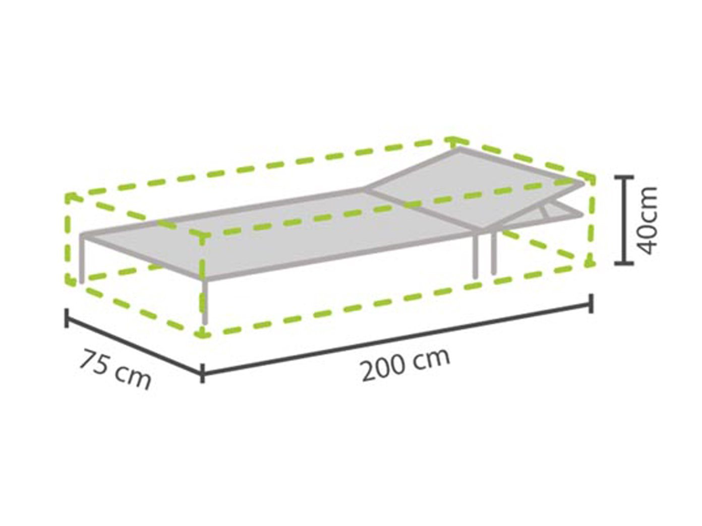 PEREL Gartenmöbel-Schutzhülle (1-St), Abdeckung Garten-Liege Sonnenliege Abdeck-Haube Relax 200x75x40cm von PEREL