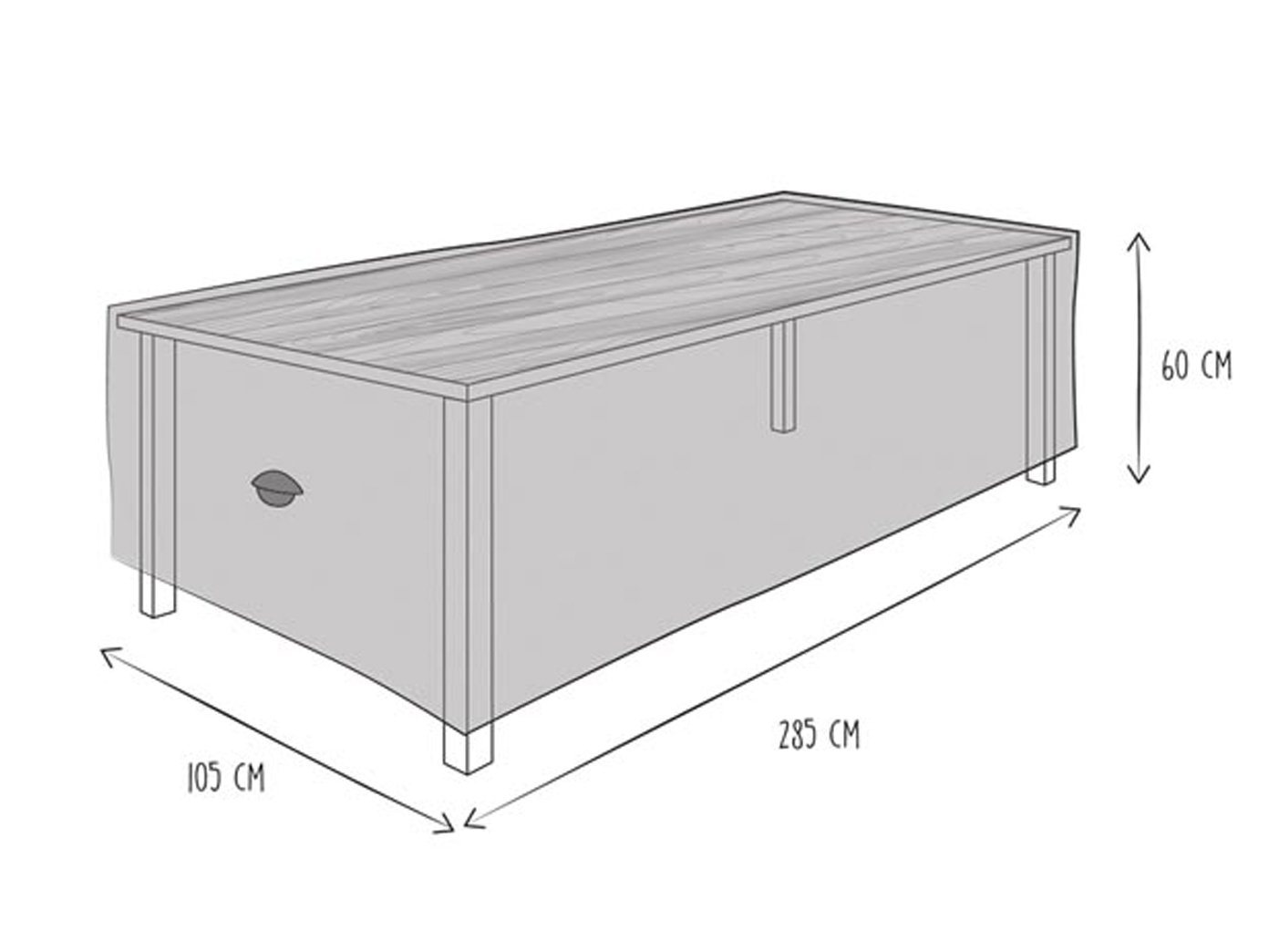 PEREL Gartenmöbel-Schutzhülle (1-St), Abdeckung Garten-Tisch bis 280cm Abdeckhaube Lounge-Möbel Atmungsaktiv von PEREL