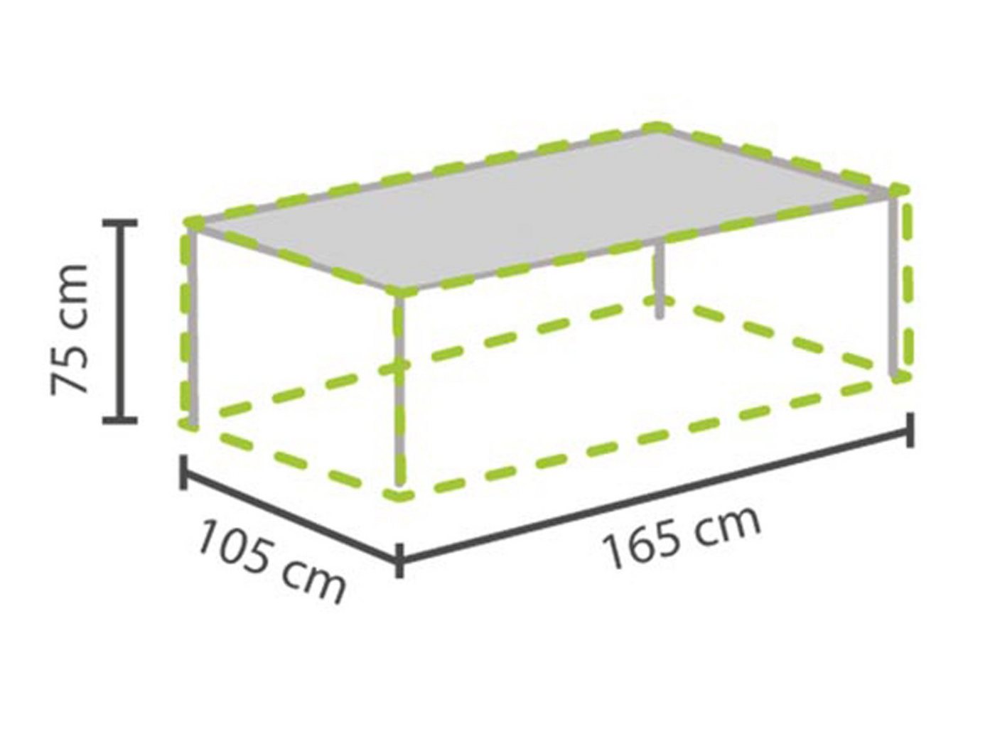 PEREL Gartenmöbel-Schutzhülle (1-St), Abdeckung Garten-Tisch bis 160cm Abdeckhaube Lounge-Möbel Atmungsaktiv von PEREL