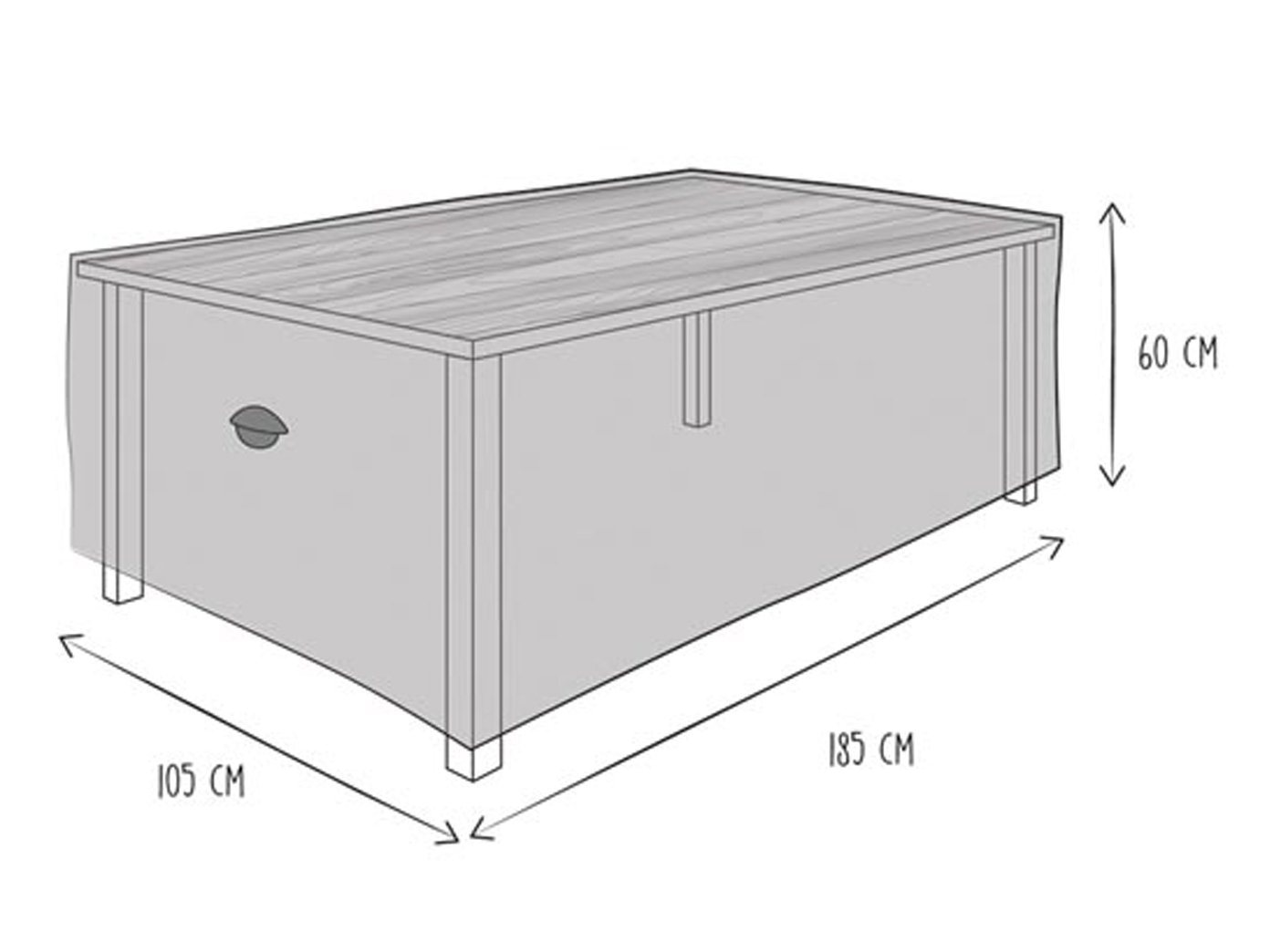 PEREL Gartenmöbel-Schutzhülle (1-St), Abdeckung Garten-Tisch bis 180cm Abdeckhaube Lounge-Möbel Atmungsaktiv von PEREL