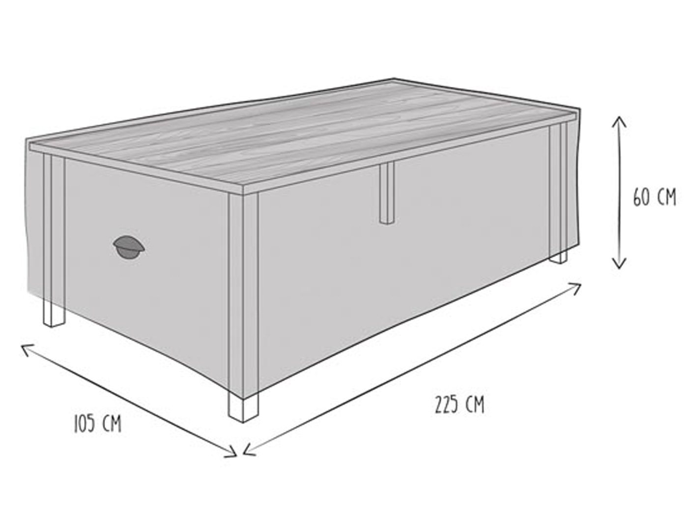 PEREL Gartenmöbel-Schutzhülle (1-St), Abdeckung Garten-Tisch bis 220cm Abdeckhaube Lounge-Möbel Atmungsaktiv von PEREL