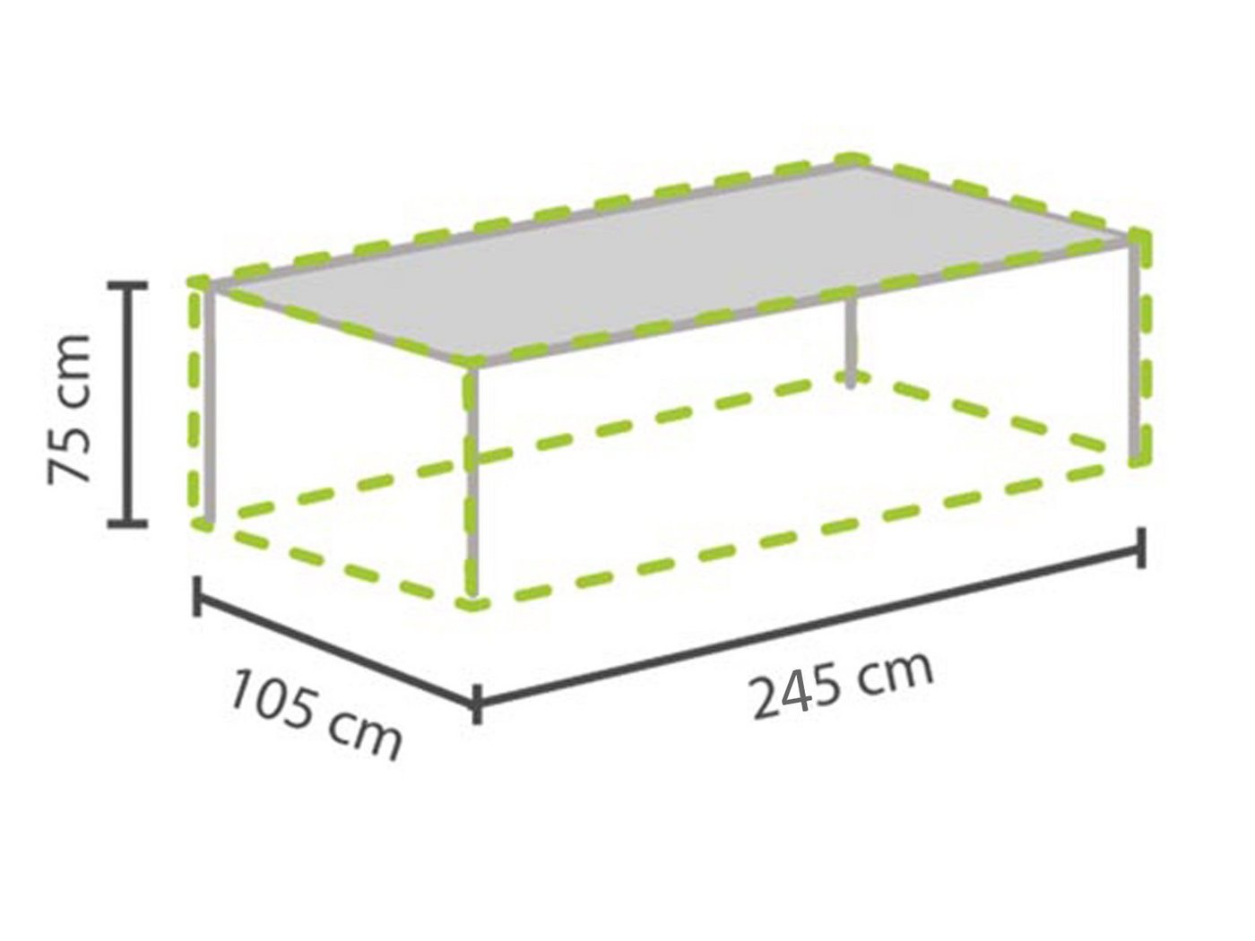 PEREL Gartenmöbel-Schutzhülle (1-St), Abdeckung Garten-Tisch bis 240cm Abdeckhaube Lounge-Möbel Atmungsaktiv von PEREL