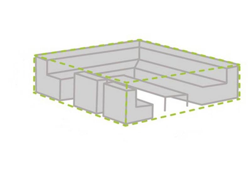 PEREL Gartenmöbel-Schutzhülle (1-St), Abdeckung Lounge-Möbel Wasserfeste Abdeckhaube Eckig 300x300x75cm von PEREL