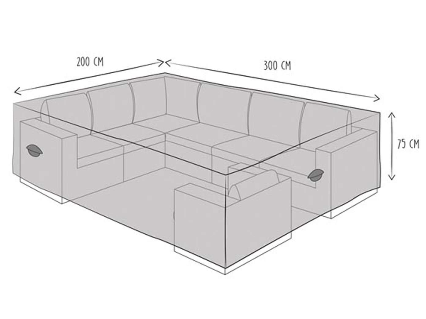 PEREL Gartenmöbel-Schutzhülle (1-St), Abdeckung Lounge-Möbel atmungsaktiv Abdeckhaube Rechteckig 300x200cm von PEREL