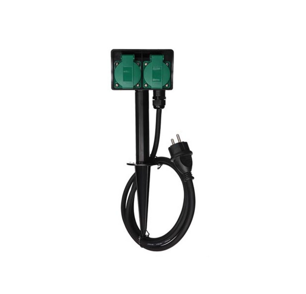 PEREL Gartensteckdose Perel Gartensteckdose, Erdspieß, 2 Schutzkontakt-Steckdosen, 2 Klappde, 1-St. von PEREL