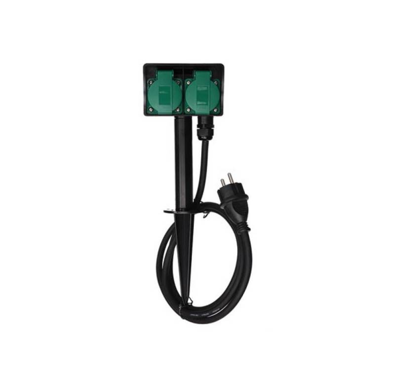 PEREL Gartensteckdose Perel Gartensteckdose, Erdspieß, 2 Schutzkontakt-Steckdosen, 2 Klappde, 1-St. von PEREL