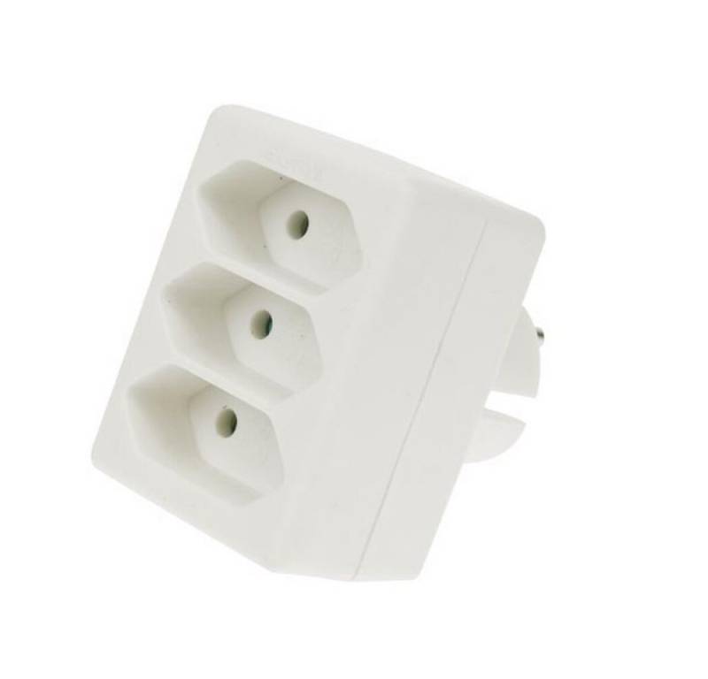 PEREL Gartensteckdose Perel Steckdosen-Verteiler, 3 Europastecker, Typ-E-Stecker, Polypropyl, 1-St. von PEREL