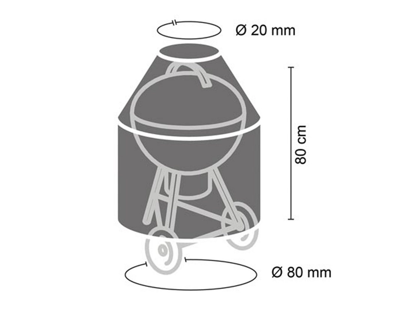 PEREL Grill-Schutzhülle, Abdeck-Haube Schutz-Hülle Haube Kugel-Grill Abdeck-Plane wetterfest von PEREL