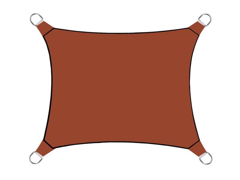 PEREL Sonnensegel, rechteckig 4x3m Viereck Sonnenschutz-Segel Terrassen Balkon & Garten von PEREL