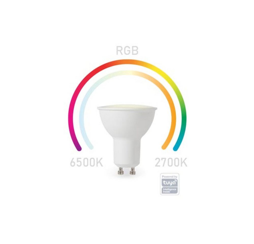 PEREL Tischleuchte RGB SMART-WI-FI-LAMPE - KALTWEIß & WARMWEIß - E10 - GU10 von PEREL