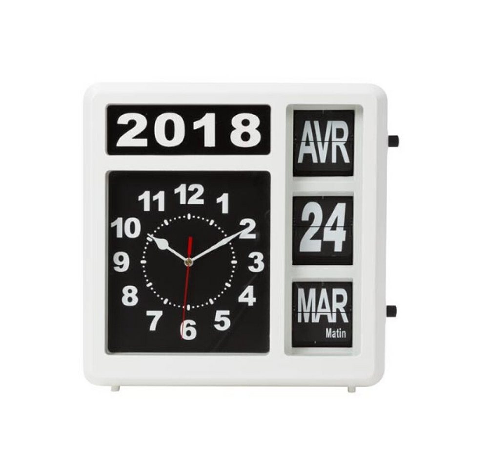 PEREL Wanduhr Wall Flip Clock w/ Calendar 31x31cm FR von PEREL