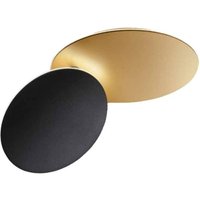 Drum LED-Deckenleuchte aus mattschwarzgoldenem Metall 33W Perenz von PERENZ