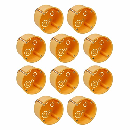 10x Hohlwanddose - Gerätedose Schalterdose - Dosentiefe 45 mm - Ø 68 x 45 mm - inkl. Geräteschrauben - Orange - 10 Stück von PERFECT EQUIPMENT FOR YOUR HOME