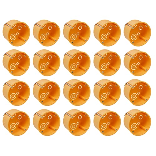 20x Hohlwanddose - Gerätedose Schalterdose - Dosentiefe 45 mm - Ø 68 x 45 mm - inkl. Geräteschrauben - Orange - 20 Stück von PERFECT EQUIPMENT FOR YOUR HOME