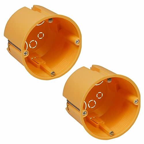 2x Hohlwanddose - Gerätedose Schalterdose - Dosentiefe 62 mm - Ø 68 x 62 mm - inkl. Geräteschrauben - Orange - 2 Stück von PERFECT EQUIPMENT FOR YOUR HOME