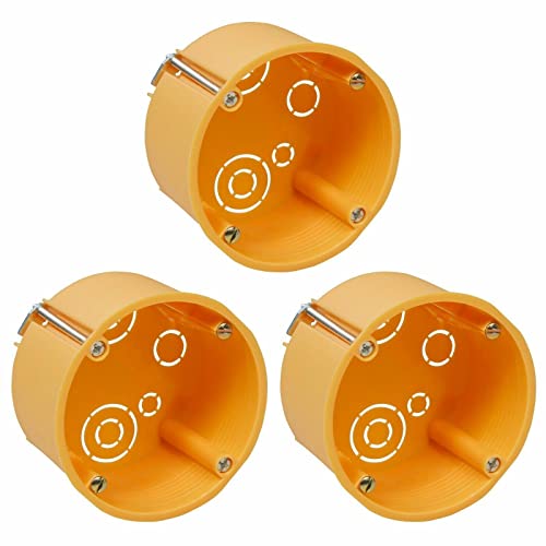 3x Hohlwanddose - Gerätedose Schalterdose - Dosentiefe 45 mm - Ø 68 x 45 mm - inkl. Geräteschrauben - Orange - 3 Stück von PERFECT EQUIPMENT FOR YOUR HOME