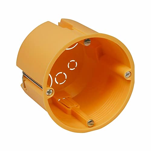 Hohlwanddose - Gerätedose Schalterdose - Dosentiefe 62 mm - Ø 68 x 62 mm - inkl. Geräteschrauben - Orange - 1 Stück von PERFECT EQUIPMENT FOR YOUR HOME