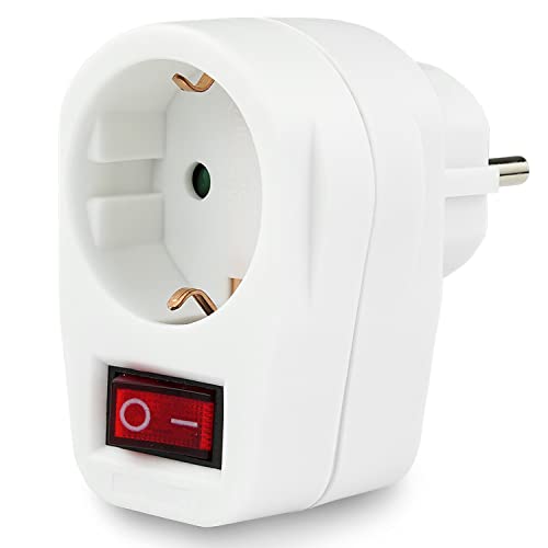 PERFECT Stromsparsteckdose - 1-fach - Zwischenstecker mit Schalter - schaltbare Steckdose - Schutzkontaktsteckdose - beleuchteter Schalter - 1 Stück von PERFECT EQUIPMENT FOR YOUR HOME