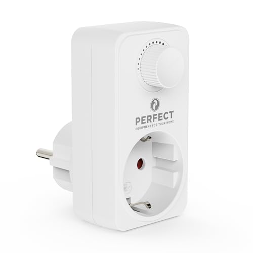 Perfect Steckdosendimmer, Steckdose mit Dimmer für LED, Glührbirnen, Halogenlampen, dimmbare Leuchtmittel, mit Helligkeitsregler, weiß von PERFECT EQUIPMENT FOR YOUR HOME