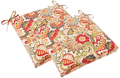 Pillow Perfect 614229 Zoe Citrus Sitzkissen Set, Polyester, L X 20 in. W X 3 in. D, 2 von Pillow Perfect