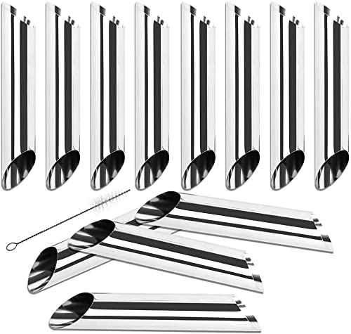 PERFETSELL 12 Stück Cannoli Form Backform Edelstahl Schaumrollen Backform Formen Silber 12,5 * 2,5cm Cannoli Röhrchen Schaumrollenformen Schillerlockenform für Sahnehorn Croissant von PERFETSELL