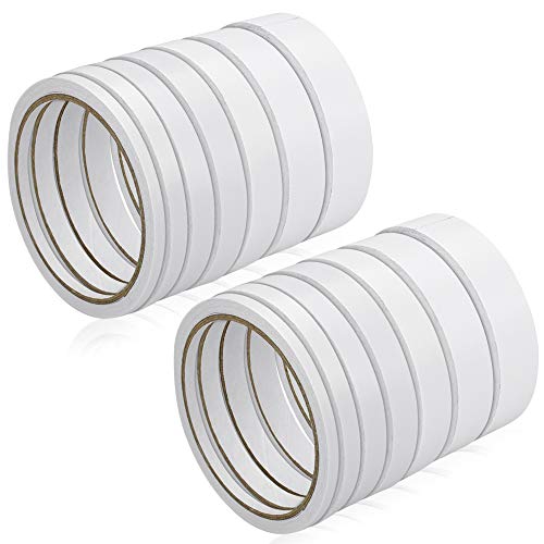 PERFETSELL 14 Rollen Doppelseitiges Klebeband Starke Doppelseitige Klebebänder für Büro DIY Handwerk Schule Basteln 10 Meter Lange Jede Rolle Breite 5mm/8mm/10mm/12mm/15mm/18mm/20mm von PERFETSELL