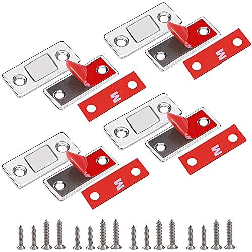 PERFETSELL 4 Sets Magnetschnäpper Schranktür Selbstklebend Tür Möbelmagnet Stark Möbel Magneten Schublade mit Schrauben Magnet Tür für Möbeltüren Kabinett Balkontür Schiebetür Magnetschloss Schrank von PERFETSELL