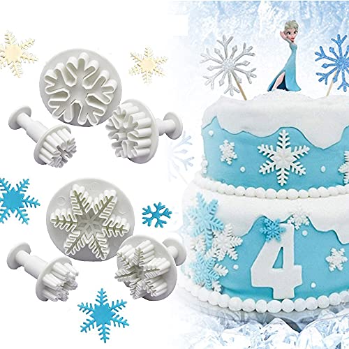 PERFETSELL 6 Stücke Fondant Ausstecher Schneeflocken Plätzchen Ausstecher Schneeflocke 3 Größen Schneeflocken Fondant Ausstechformen Keksausstecher Weihnachts Ausstecher Set für Tortendeko Backen von PERFETSELL