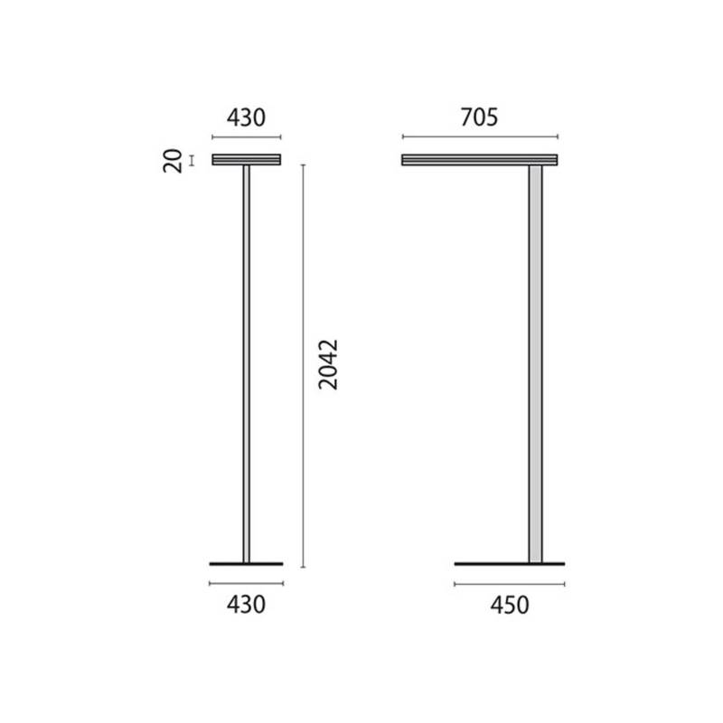 LED-Stehleuchte SL720SL Tast-Dim 15.500lm grau von Performance in Lighting