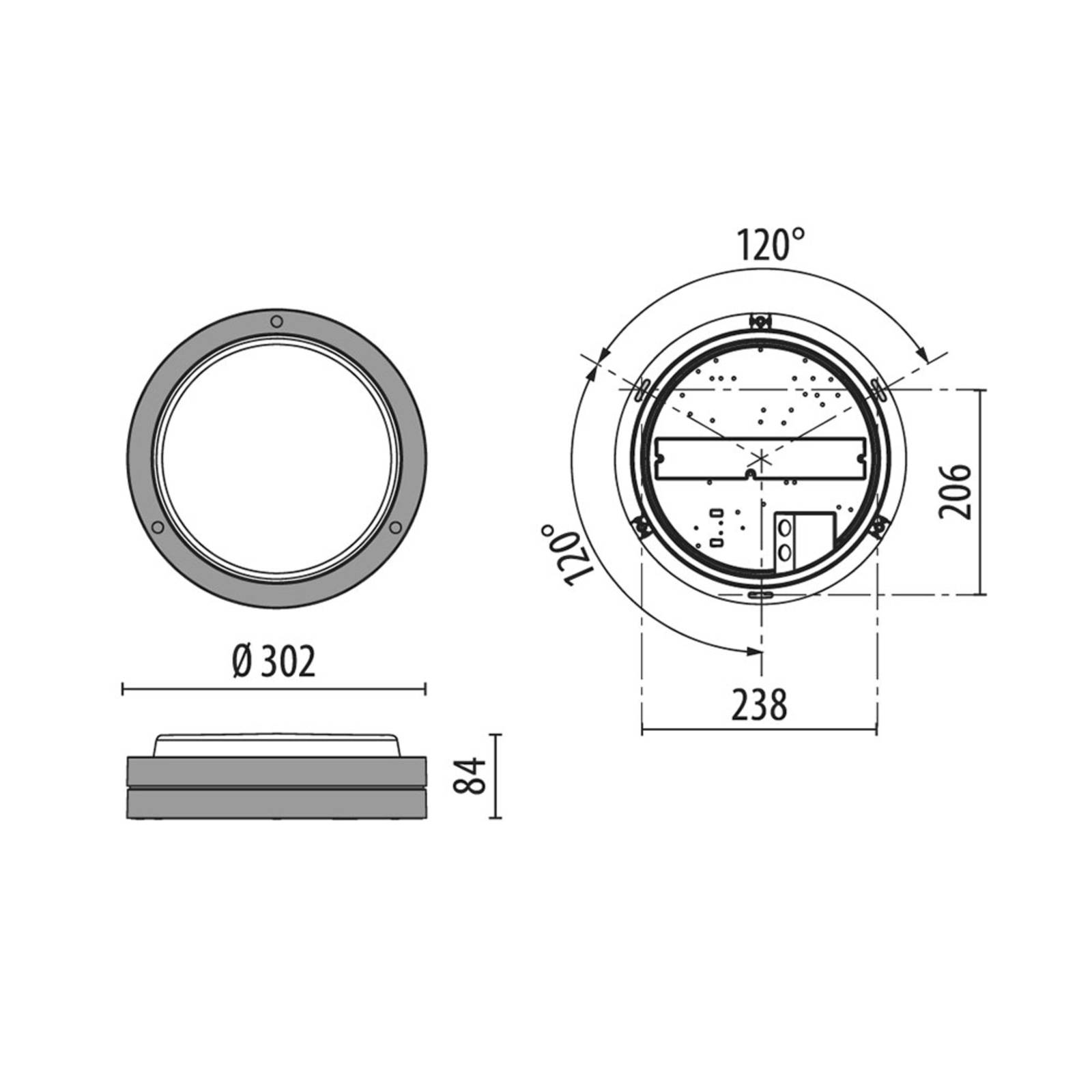 Wandlampe Bliz Round 40 3.000K weiß dimmbar von Performance in Lighting