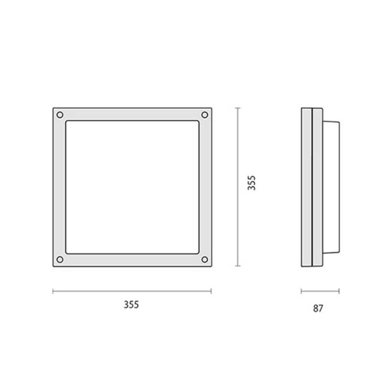 Wandlampe Bliz Square 40 3.000K anthrazit dimmbar von Performance in Lighting