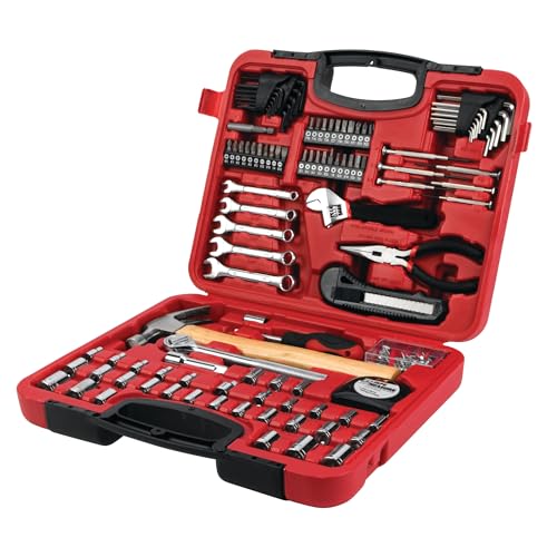 Performance Tool - 107-teiliges Heim- und Auto-Werkzeug-Set (W1532), Handwerkzeuge – Werkzeug-Sets, rot von PERFORMANCE TOOL