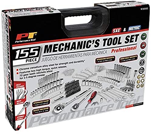 Performance Tool W30502 Mechaniker-Werkzeug-Set, 155-teilig von PERFORMANCE TOOL