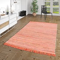 Baumwolle Natur Teppich Cayenne Rot Orange Bunt Meliert - 90x160 cm von PERGAMON